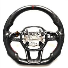 Real Carbon Fiber Steering Wheel For Honda Civic Wbig Thumbgrips Red Stripe