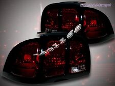 1994-1998 Ford Mustang Dark Red Tail Lights Black Trim 1995 1996 1997
