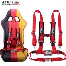 Red 2 4-point Racing Car Harness Quick Release Red Seat Belt Shoulder Pads