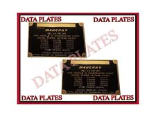2x Best Quality Mercury Cars 1946-1950s Patent Data Plate Acid Etched In Brass