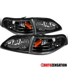 Fit 1994-1998 Ford Mustang Black Headlightscorner Signal Lamps Leftright 94-98