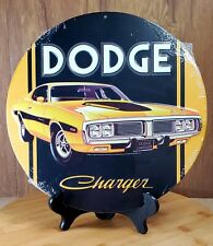 Dodge Charger Mopar Challenger Round Metal Tin Sign Vintage Garage 12 New