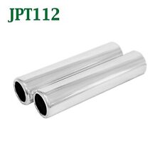 Pair 1.5 Pencil Exhaust Tips 1 12 Inlet 1 34 Outlet 8 Long Chrome Plated