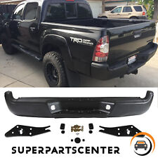 Black Steel Rear Step Bumper For Toyota Tacoma 2005-2015 - Powdercoated