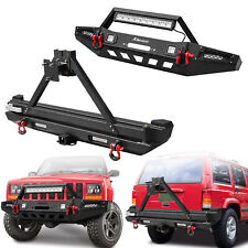 Front Rear Bumper Wwinch Plate Spare Tire Carrier For1989-2001 Jeep Cherokee Xj