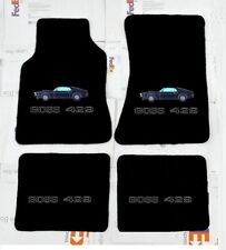For Ford Mustang 429 Boss Floor Mats Carpet Black Embroidery Mustang Silhouette