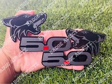 Coyote 5.0 Emblem Badges Matte Black On Black Fender Angry Aggressive Racing