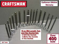 Craftsman 16pc 14 38 Long Saemetric Mm Torx Hex Allen Bit Ratchet Socket Set
