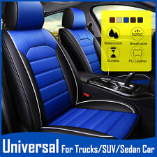 Luxury Leather Car Seat Covers Front Cushion Protector Universal Black Blue Red