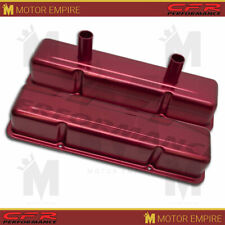 Aluminum Stamped Tall Valve Covers Chevy Sb Circle Track 283 400 Anodized Red