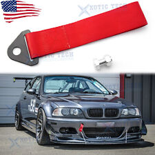 Red High Strength Sporty Racing Tow Strap For Front Rear Bumper Hook For Bmw