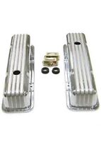 Vintage V8 Chevy 283 305 350 400 Retro Finned Aluminum Tall Valve Covers W Bolts