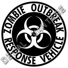 Zombie Outbreak Response Vehicle Biohazard Vinyl Sticker Decal Choose Size Color