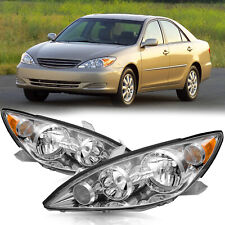 For 2005-2006 Toyota Camry Chrome Amber Halogen Pairs 05-06 Headlights Assembly