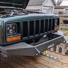 Diy Front Bumper Winch Mount Plate Bare Metal Kit For 1984-2001 Jeep Cherokee Xj