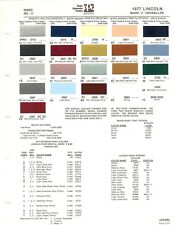 1977 Lincoln Continental Town Car Mark V Versailles Paint Chips Sheet Ppg