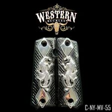 Grips 1911 Full Size Cachas 38 Panther Nickel And Silver Plated Screws