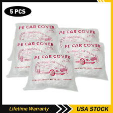 5 Packs Clear Plastic Disposable Car Cover Temporary Universal Rain Dust Garage