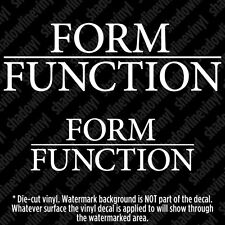 X2 Form Over Function Decal Sticker Jdm Vw Coilovers Stance Hellaflush Illest
