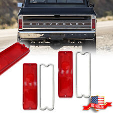 Pair Red Tail Light Tailight Lamp Lenses For 1967-1972 Chevy Gmc Pickup Truck