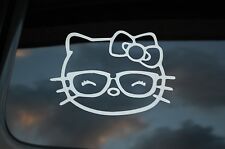 Hello Kitty Cute Glasses Vinyl Sticker Decal V209 Cute Bow Nerd Choose Size