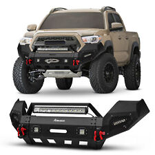 Front Bumper Offroad Guard Wwinch Plate Led Lights For 2016-2023 Toyota Tacoma