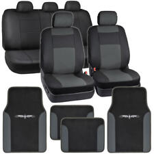 Synthetic Leather Car Seat Covers Carpet Floor Mats - Blackcharcoal Gray