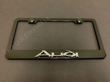 1x Audistyle 3d Emblem Black Stainless License Plate Frame Rust Free Screw Cap