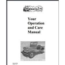 Willys Overland Jeep Cj-2a Operation Care Manual 40 Pgs Comb Bound Gloss Cover