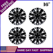 16 Set Of 4 Silver Black Wheel Covers Snap On Hub Caps Fit R16 Tire Steel Rim