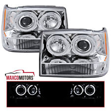Projector Headlights Fits 1993-1996 Jeep Grand Cherokee Led Halo Lamp Leftright