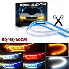2x White 30 Cm Car Flexible Tube Led Strip Daytime Running Drl Light Headlight