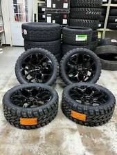 22 Dodge Ram 1500 2x4 4x4 6x139.7 22x9 Gloss Black Rims 33x12.50x22 Mt Tires
