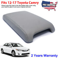 Fit 2012 2013 2014-2017 Toyota Camry Center Console Lid Armrest Vinyl Cover Gray