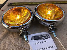 New Set Pair Of Small Amber Vintage Style Fog Lights In 12-volts 