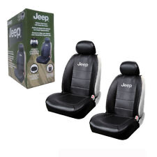 New Jeep Elite Mopar Black Car Truck Synthetic Leather Sideless Seat Covers Set