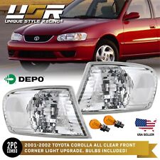 Depo All Clear Corner Light Park Signal Set Pair For 2001-2002 Toyota Corolla