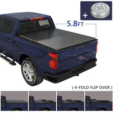 5.8ft 4-fold Tonneau Bed Cover For 2007-2018 Chevy Silveradogmc Sierra 1500