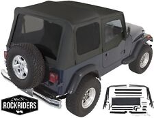 1987-1995 Jeep Wrangler Yj Complete Soft Top With Hardware Kit In Black