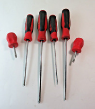 Snap-on Tools 6 Piece Lot Red Soft Grip Screwdriver Set Sgd