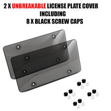 2x Smoked Clear License Plate Cover Frame Shield Tinted Bubbled Flat Car