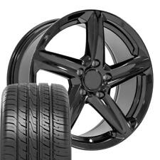 Gloss Black 18 Inch Rims Tires Fit Camaro C4 Corvette -c8 Z06 Style Wheel