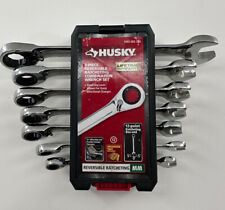 Husky 1005665295 7-piece Reversible Ratcheting Combination Wrench Set New
