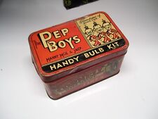 1940s Antique Pep-boys Auto Tin Box Bulb Kit Vintage Chevy Ford Hot Rat Rod 49