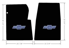 New Black Carpet Floor Mats 1984-1991 Chevy Pickup Truck Blue Embroidered Logo