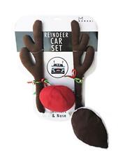 Premium Reindeer Car Kit Antlers Nose Tail Rudolph Set Reindeer Christmas Decora