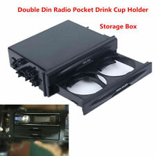 Universal Car Double Din Dash Radio Installation Pocket Cup Holder Storage Box