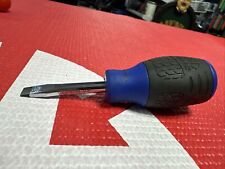  New Mac Tools Blue Soft Grip Stubby Strait Screwdriver Pnrbm1ab 14