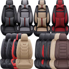 Universal 5-seats Leather Car Seat Cover Front Rear Cushion Protector Full Set