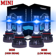 Mini 9005 9006 Combo Led Headlights Fog Light Kit 8000k High Low Beam Blue Bulbs